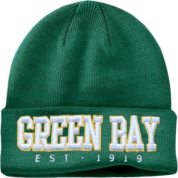 Women's Green & Yellow Soft Knit Winter Hat For Cold Weather Beanie Toque Hat - Picture 1 of 7